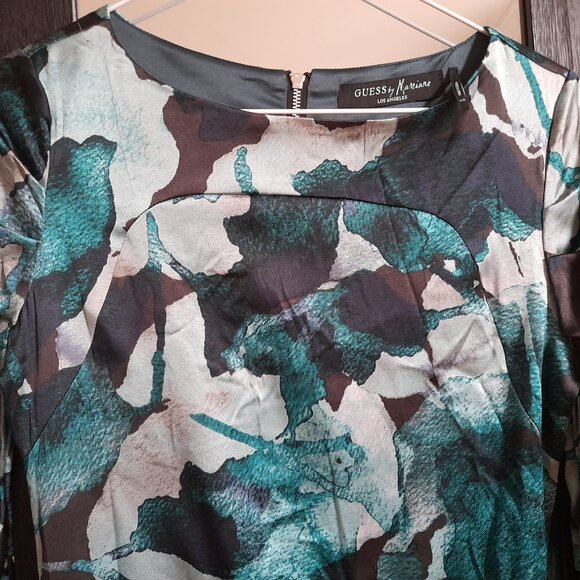 Guess by Marciano Silk Dress Bodycon Clubwear Size XS Mini Long Sleeve - Picture 6 of 15